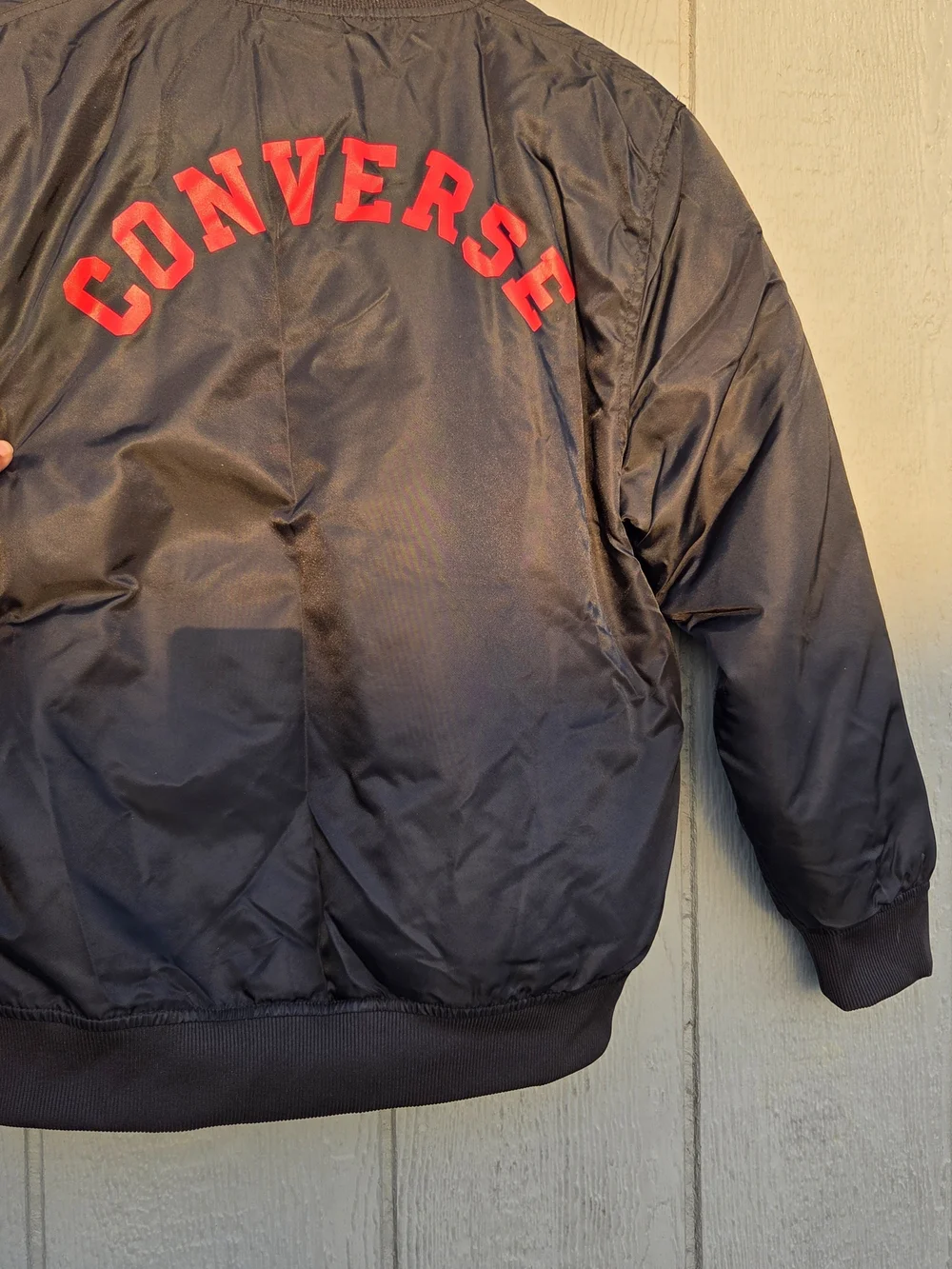 Converse Black Bomber Jacket with Red & Blue 'C' Patch